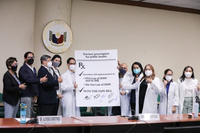 Senator Pia Cayetano with public health advocates