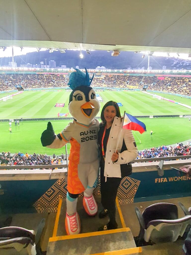 Senator Pia Cayetano at the FIFA Women's World Cup in New Zealand